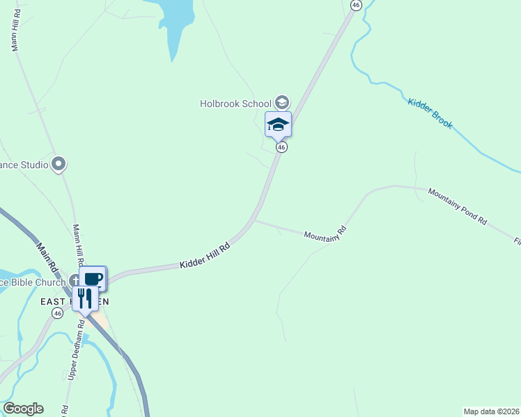 map of restaurants, bars, coffee shops, grocery stores, and more near 131 Kidder Hill Road in Holden