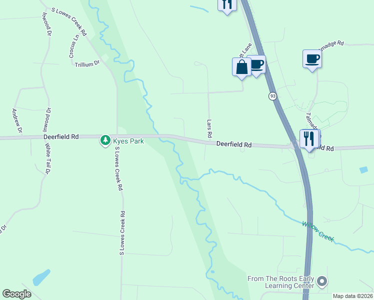 map of restaurants, bars, coffee shops, grocery stores, and more near 3153 Deerfield Road in Eau Claire