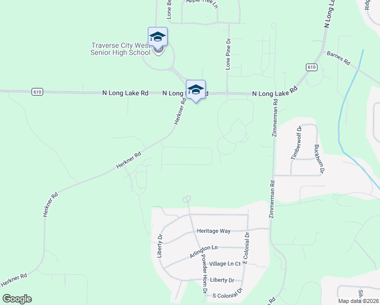 map of restaurants, bars, coffee shops, grocery stores, and more near Eaglehurst Dr in Traverse City