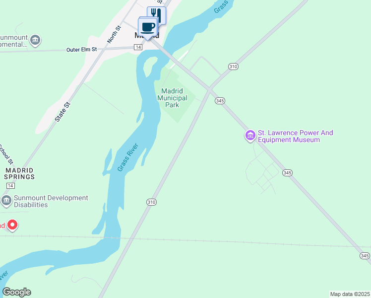 map of restaurants, bars, coffee shops, grocery stores, and more near 2220 State Highway 310 in Madrid