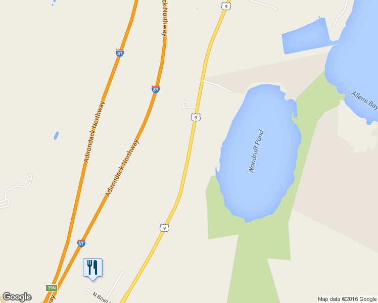 map of restaurants, bars, coffee shops, grocery stores, and more near 7299 Route 9 in Plattsburgh