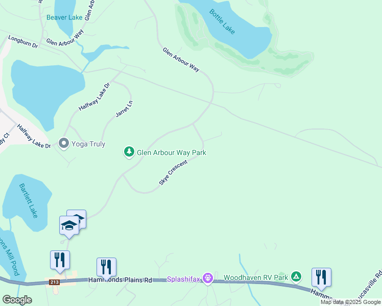 map of restaurants, bars, coffee shops, grocery stores, and more near 240 Skye Crescent in Hammonds Plains