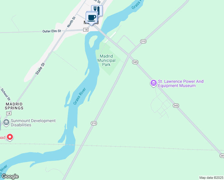 map of restaurants, bars, coffee shops, grocery stores, and more near 2220 Highway 310 in Madrid