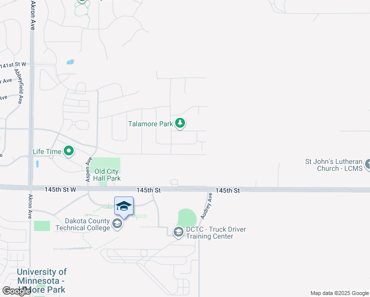 map of restaurants, bars, coffee shops, grocery stores, and more near 1659 145th Street East in Rosemount