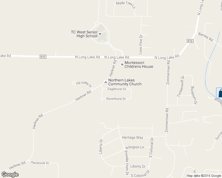 map of restaurants, bars, coffee shops, grocery stores, and more near Eaglehurst Drive in Traverse City