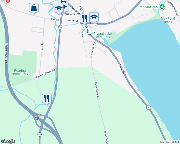map of restaurants, bars, coffee shops, grocery stores, and more near 278 Duck Pond Rd in Barton