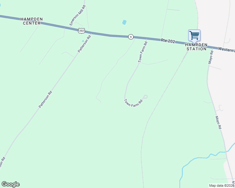 map of restaurants, bars, coffee shops, grocery stores, and more near 70 Town Farm Road in Hampden