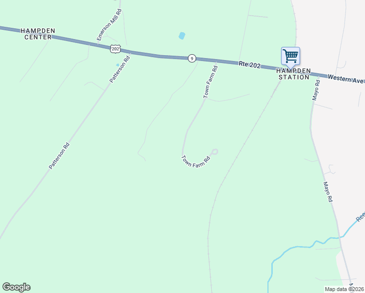 map of restaurants, bars, coffee shops, grocery stores, and more near 70 Town Farm Road in Hampden