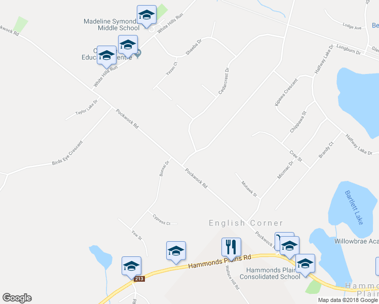map of restaurants, bars, coffee shops, grocery stores, and more near 6 Norman Boulevard in Hammonds Plains