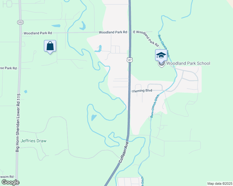 map of restaurants, bars, coffee shops, grocery stores, and more near 5078 Coffeen Avenue in Sheridan