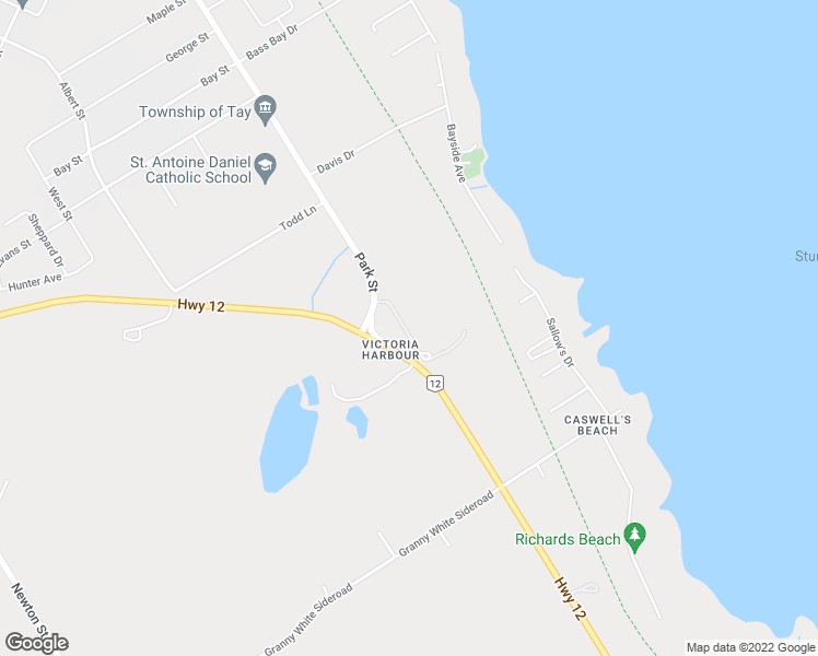 map of restaurants, bars, coffee shops, grocery stores, and more near 7 Lions Court in Simcoe County