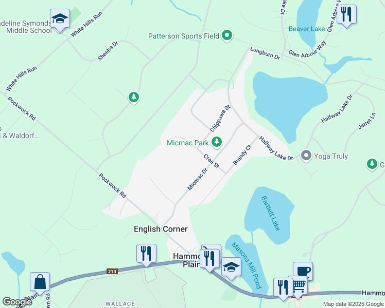 map of restaurants, bars, coffee shops, grocery stores, and more near 16 Cree Street in Hammonds Plains