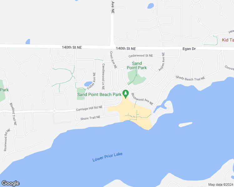 map of restaurants, bars, coffee shops, grocery stores, and more near 14305 Shore Lane Northeast in Prior Lake