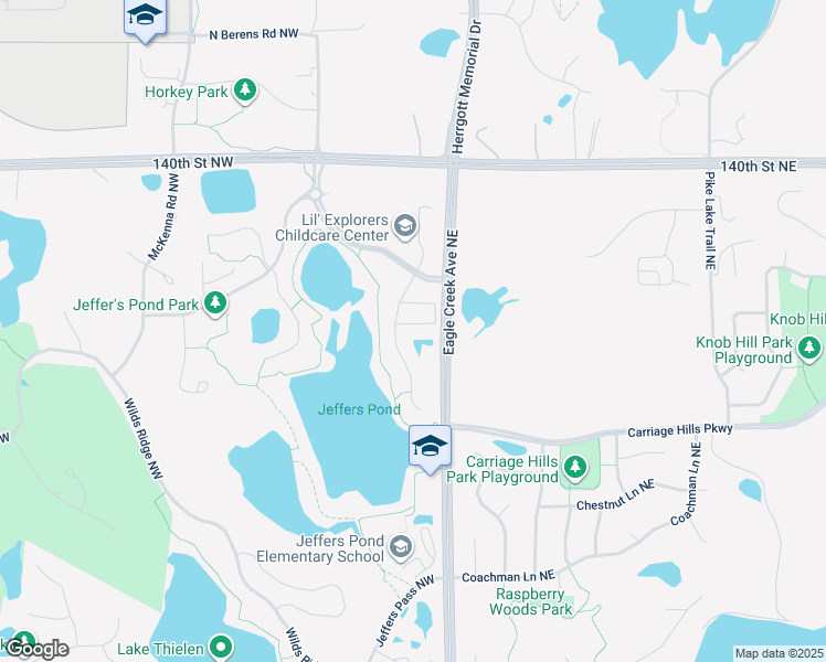 map of restaurants, bars, coffee shops, grocery stores, and more near 3972 Station Place Northwest in Prior Lake
