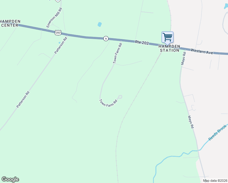 map of restaurants, bars, coffee shops, grocery stores, and more near 109 Town Farm Road in Hampden