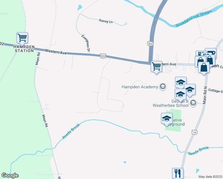 map of restaurants, bars, coffee shops, grocery stores, and more near 11 Independence Avenue in Hampden