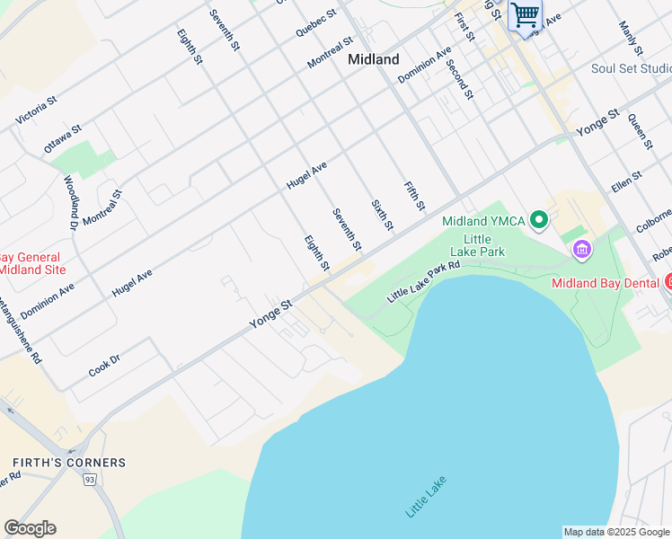 map of restaurants, bars, coffee shops, grocery stores, and more near 359 Eighth Street in Midland