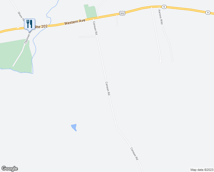 map of restaurants, bars, coffee shops, grocery stores, and more near 121 Canaan Road in Hampden