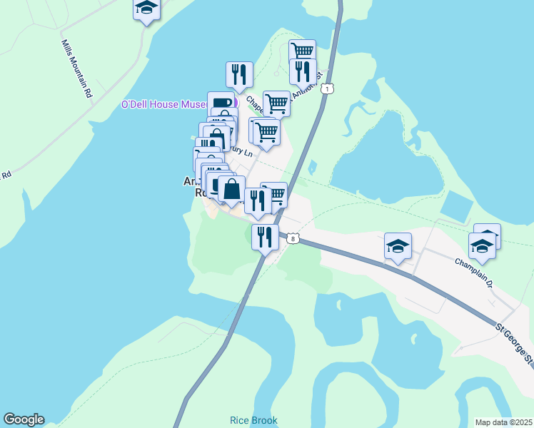 map of restaurants, bars, coffee shops, grocery stores, and more near 101 Victoria Street in Annapolis Royal