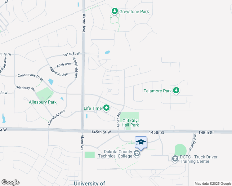 map of restaurants, bars, coffee shops, grocery stores, and more near 1229 143rd Street East in Rosemount
