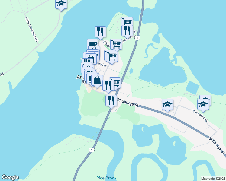 map of restaurants, bars, coffee shops, grocery stores, and more near 101 Victoria Street in Annapolis Royal