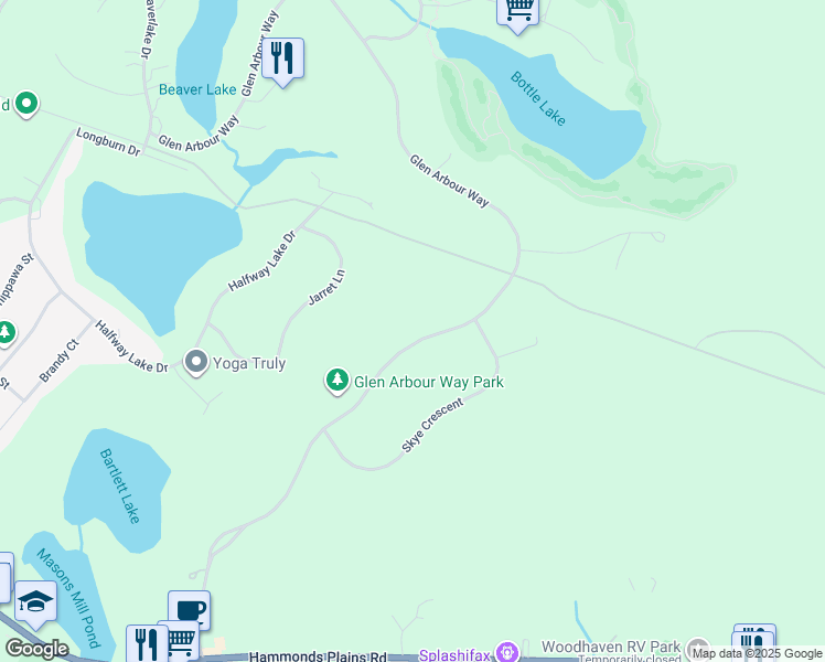 map of restaurants, bars, coffee shops, grocery stores, and more near 142 Glen Arbour Way in Hammonds Plains