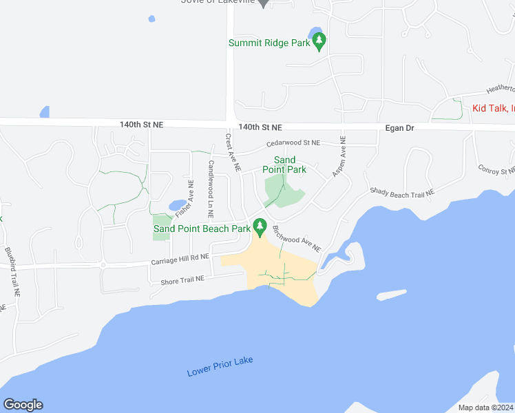map of restaurants, bars, coffee shops, grocery stores, and more near 5596 Amblewood Drive Northeast in Prior Lake