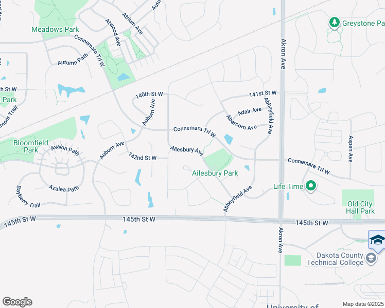 map of restaurants, bars, coffee shops, grocery stores, and more near 14182 Ailesbury Avenue in Rosemount