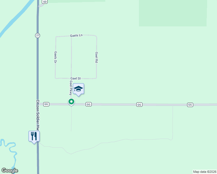 map of restaurants, bars, coffee shops, grocery stores, and more near E19580 County Highway GG in Augusta