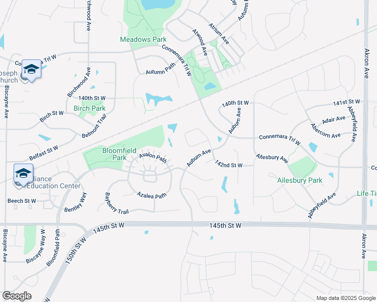map of restaurants, bars, coffee shops, grocery stores, and more near 14155 Autumnwood Way in Rosemount