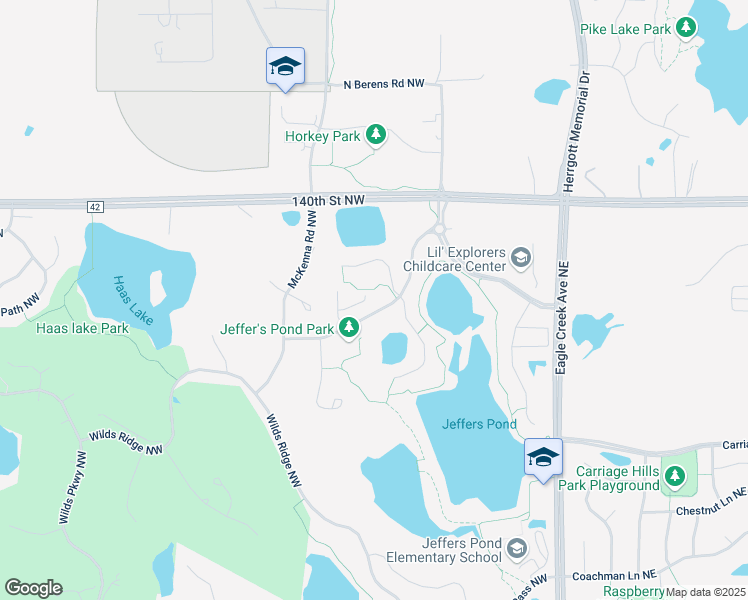 map of restaurants, bars, coffee shops, grocery stores, and more near 14167 Parkview Lane Northwest in Prior Lake