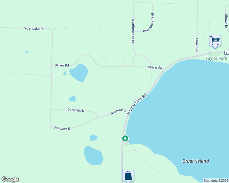 map of restaurants, bars, coffee shops, grocery stores, and more near 10000-10180 Deerpath South in Traverse City