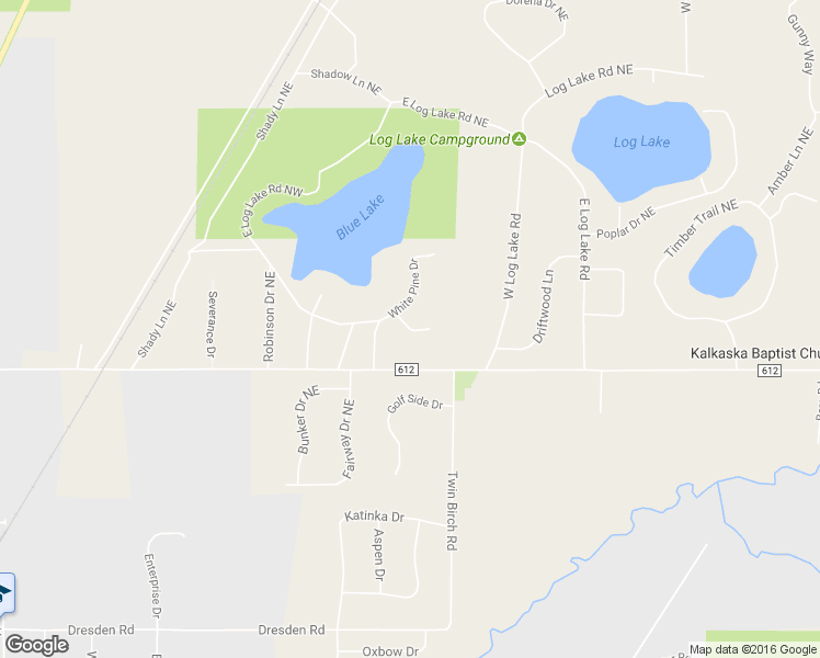 map of restaurants, bars, coffee shops, grocery stores, and more near Lewis Court Northeast in Kalkaska