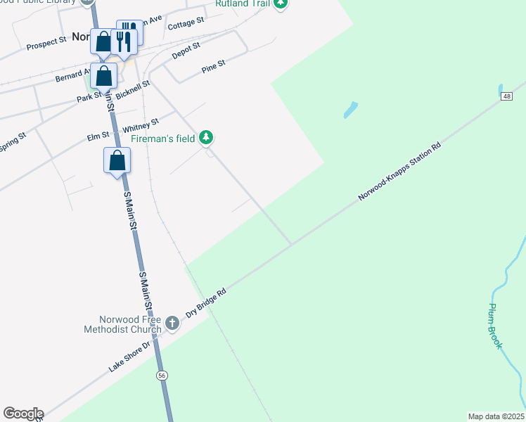 map of restaurants, bars, coffee shops, grocery stores, and more near 121 48 in Potsdam