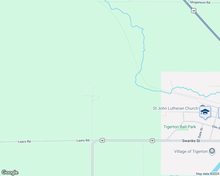 map of restaurants, bars, coffee shops, grocery stores, and more near N4268 Neubauer Lane in Tigerton
