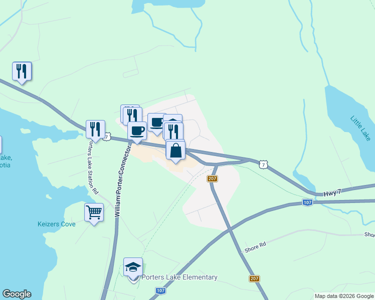 map of restaurants, bars, coffee shops, grocery stores, and more near 7381 Nova Scotia Trunk 7 in Head of Chezzetcook