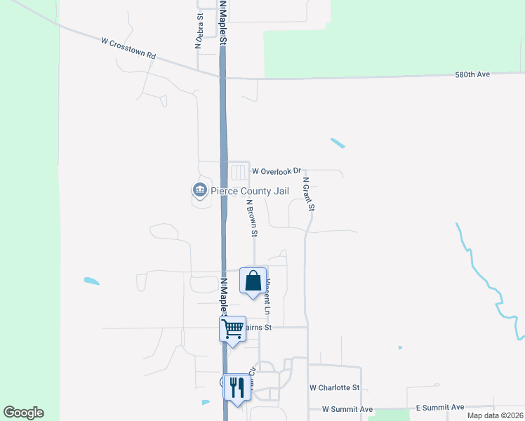 map of restaurants, bars, coffee shops, grocery stores, and more near 470 Highland Drive in Ellsworth