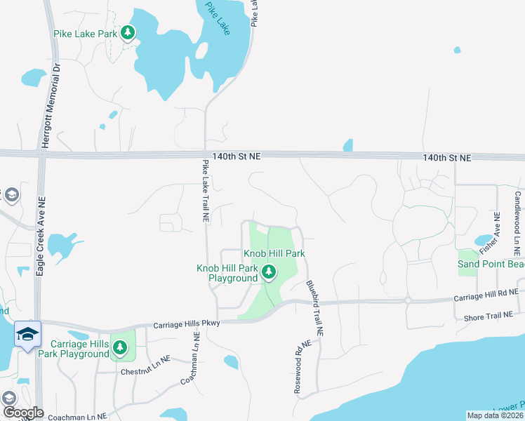 map of restaurants, bars, coffee shops, grocery stores, and more near 14066 Bluebird Trail Northeast in Prior Lake