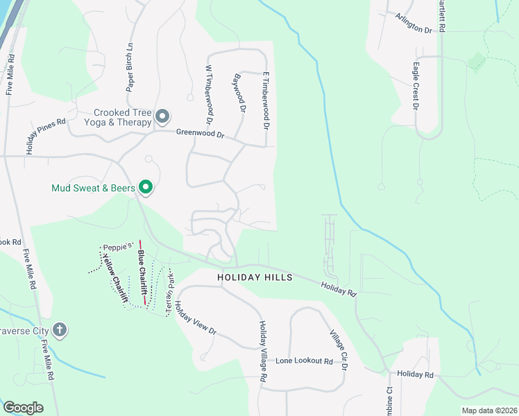 map of restaurants, bars, coffee shops, grocery stores, and more near 3464 Blackwood Drive in Traverse City