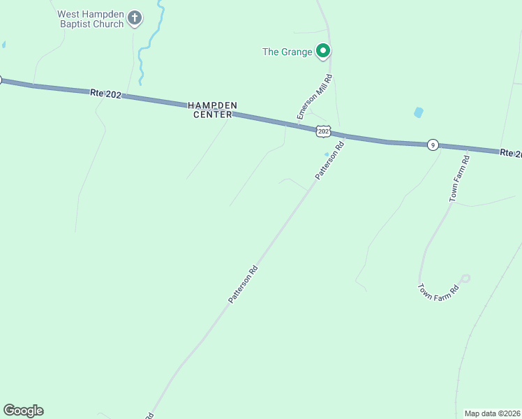 map of restaurants, bars, coffee shops, grocery stores, and more near 42 Patterson Road in Hampden