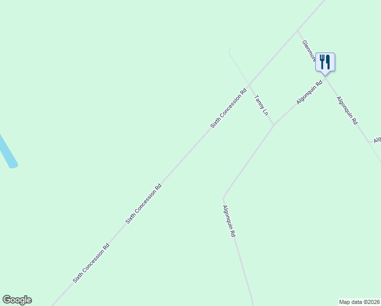 map of restaurants, bars, coffee shops, grocery stores, and more near 6401 Sixth Concession Road in Augusta