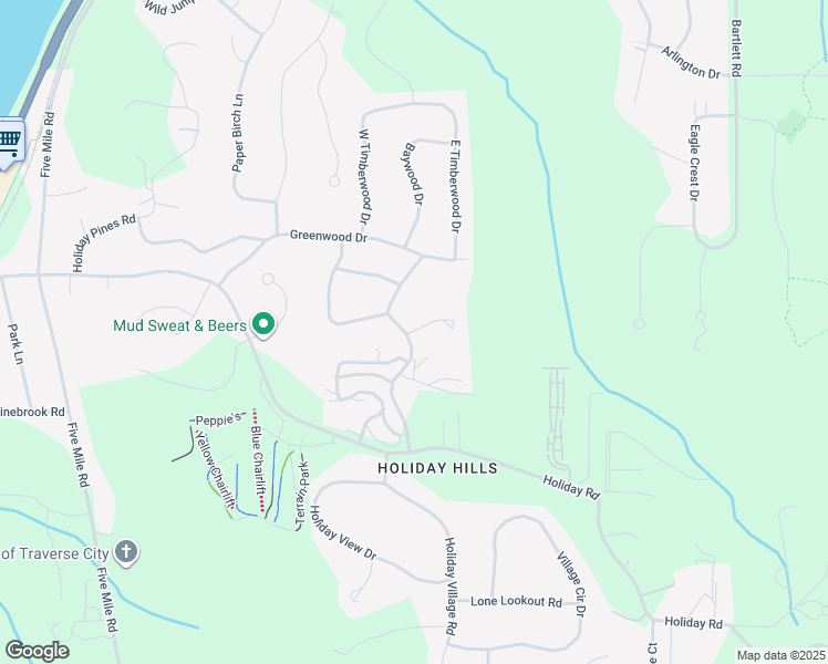 map of restaurants, bars, coffee shops, grocery stores, and more near 3464 Blackwood Drive in Traverse City
