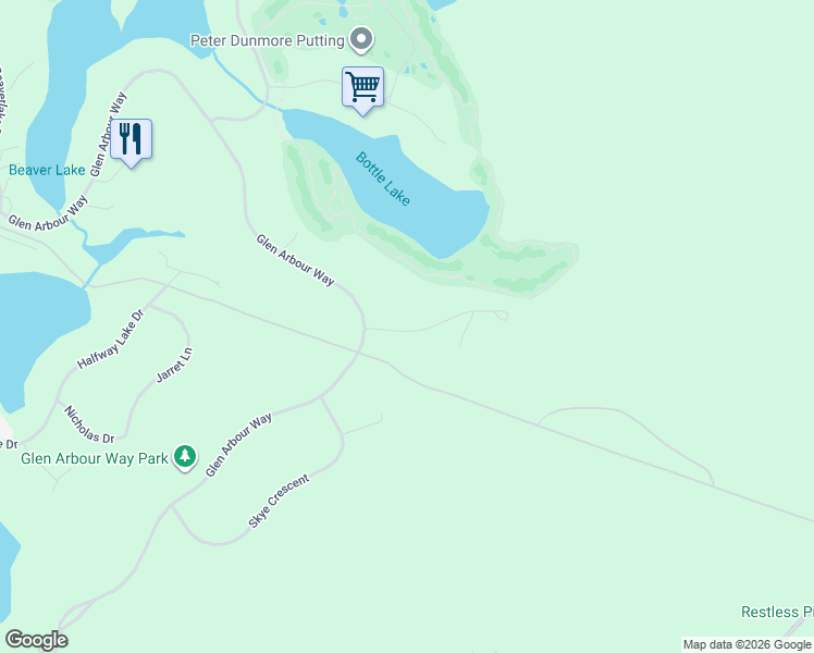 map of restaurants, bars, coffee shops, grocery stores, and more near 34 Greenside Lane in Hammonds Plains