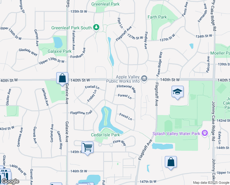 map of restaurants, bars, coffee shops, grocery stores, and more near 14030 Flintwood Way in Apple Valley