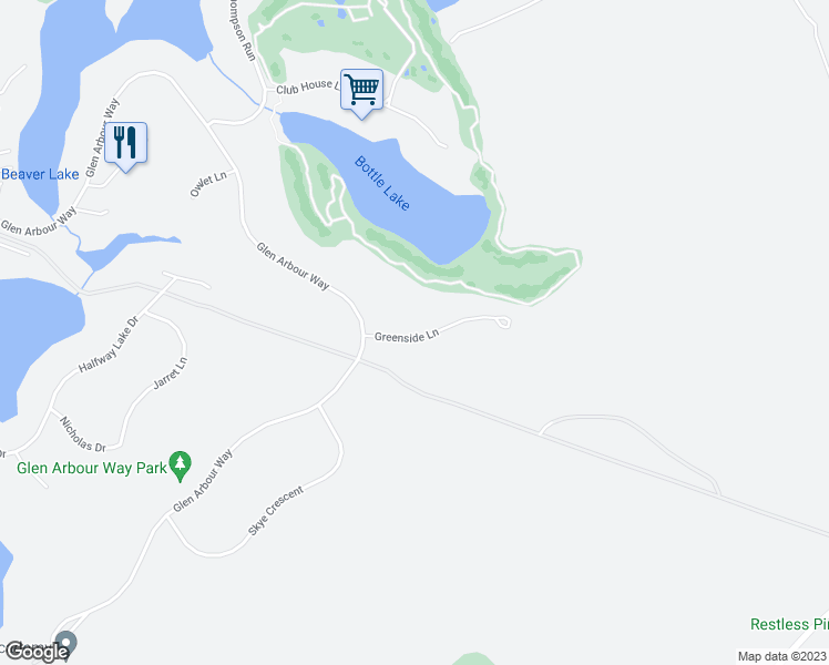 map of restaurants, bars, coffee shops, grocery stores, and more near 38 Greenside Lane in Hammonds Plains