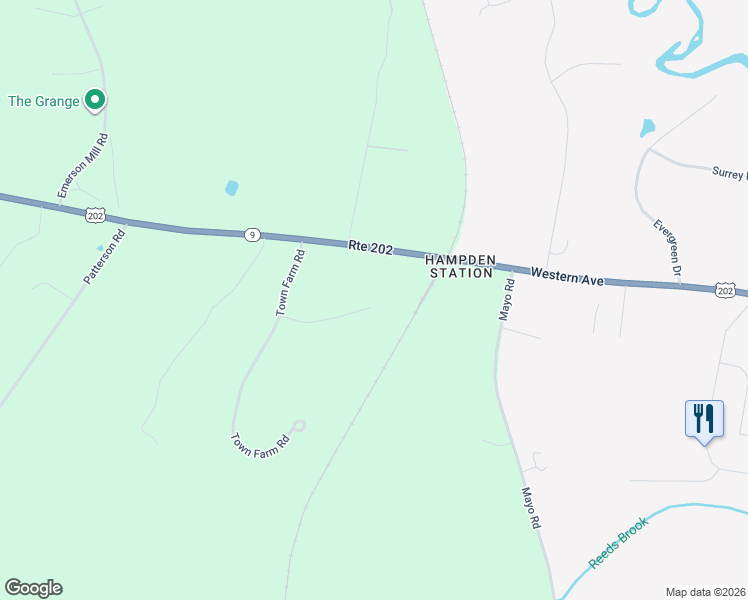 map of restaurants, bars, coffee shops, grocery stores, and more near 39 Country Meadow Drive in Hampden