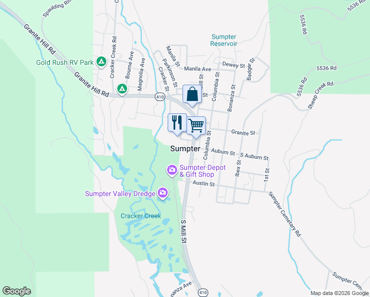 map of restaurants, bars, coffee shops, grocery stores, and more near in Sumpter
