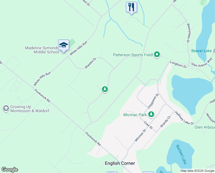 map of restaurants, bars, coffee shops, grocery stores, and more near Cedarcrest Drive in Hammonds Plains