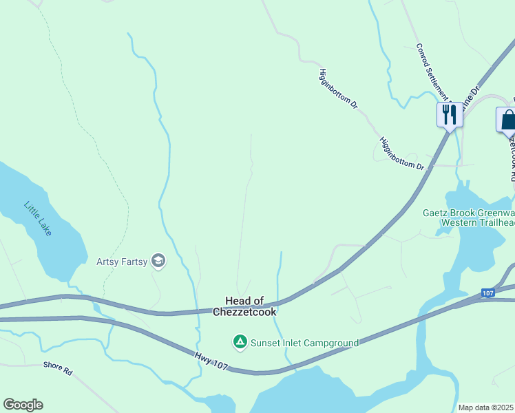 map of restaurants, bars, coffee shops, grocery stores, and more near 96 Tower Road in Head of Chezzetcook