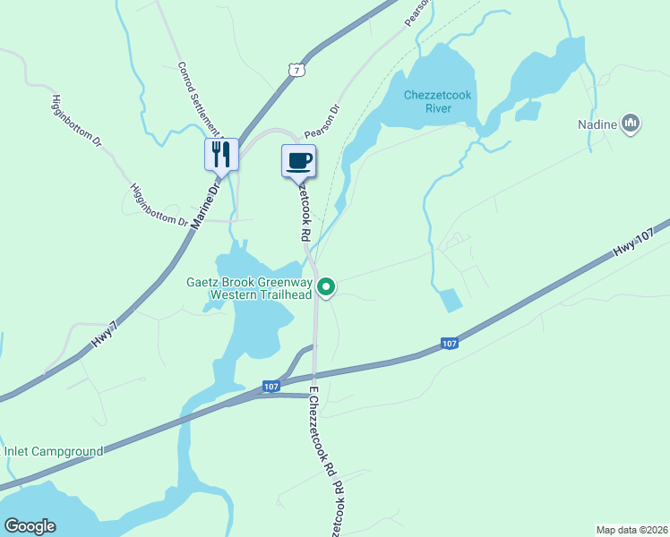 map of restaurants, bars, coffee shops, grocery stores, and more near 19 Motts Drive in Head of Chezzetcook